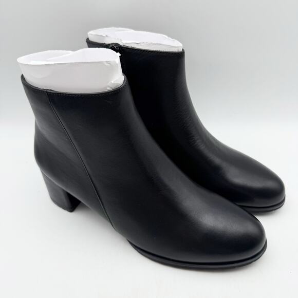 Naturalizer Womens Bay Bootie US 9 Wide EU 40 Black Leather Waterproof NWOB - Picture 6 of 13